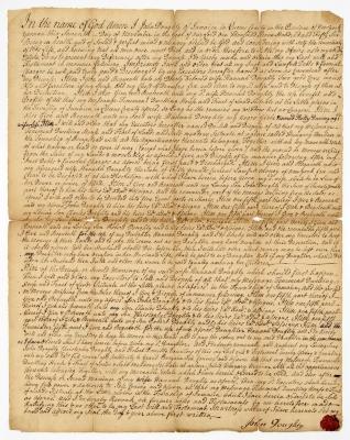 Probated will of John Doughty, 1758