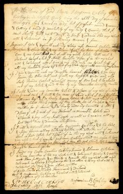 Probated will of Benjamin Conkling, 1758