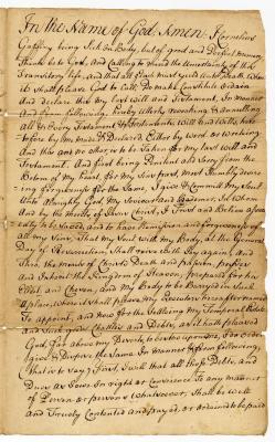 Probated will of Cornelius Gaffiny, 1758