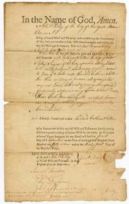 Probated will of John Brady, 1758