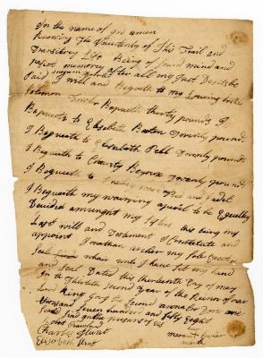 Probated will of Meriam Fowler, 1758