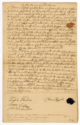 Probated will of Thomas Edsall, 1758