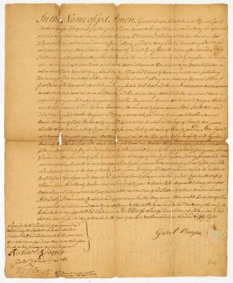 Probated will of Garet Benson, 1758