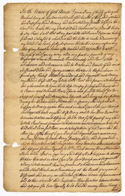 Probated will of James Darcy, 1758