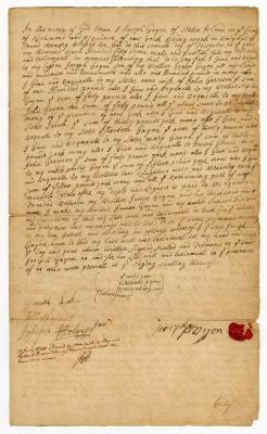 Probated will of Joseph Guyon, 1758