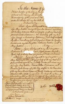 Probated will of Robert Jacklin, 1758