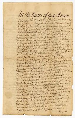 Probated will of Rutgert Van Brunt, 1758