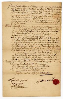 Probated will of James Purcutt, 1758