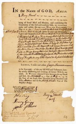 Probated will of Henry Powel, 1758