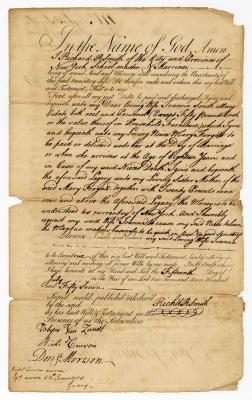 Probated will of Richard Smith, 1758