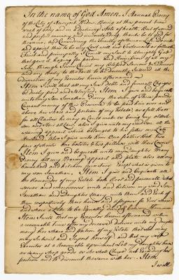 Probated will of Hannah Pearsee, 1758