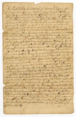 Probated will of Samuel Pearce, 1758
