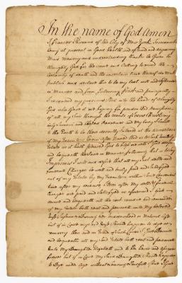 Probated will of Francis Thurman, 1758