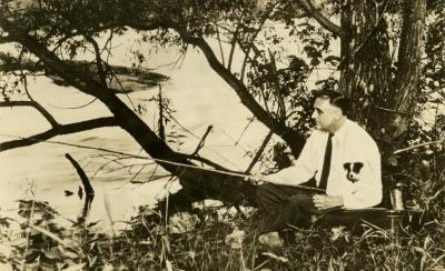 Governor Roosevelt Fishing at Warm Springs, Georgia