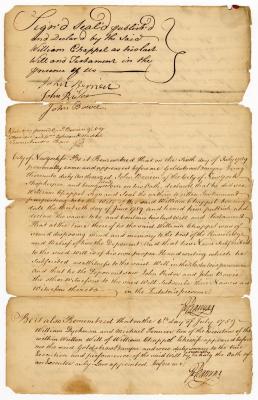 Probated will of William Chappell, 1759