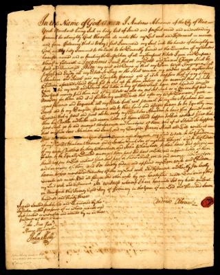 Probated will of Andrew Abramse, 1759