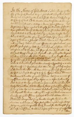 Probated will of John Burges, 1759