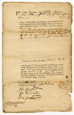 Probated will of John Baldwin, 1759