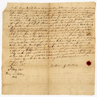 Probated will of Jonathan Balding, 1759