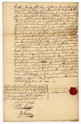 Probated will of Catharine Bosch, 1759