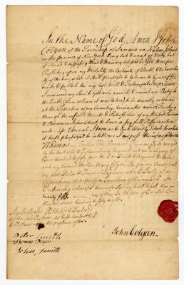 Probated will of John Colgan, 1759
