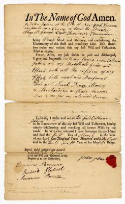 Probated will of Peter Jebine, 1759