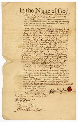 Probated will of Joseph Disbrow, 1759