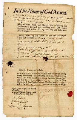 Probated will of Nicolas Johnson, 1759