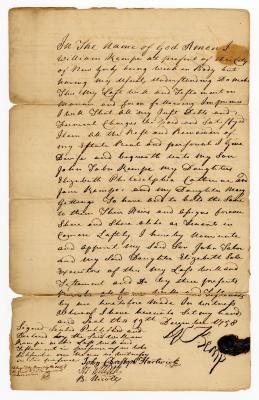 Probated will of William Kempe, 1759