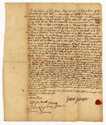 Probated will of Josiah Glover, 1759