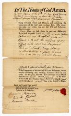Probated will of Peter Jebine, 1759