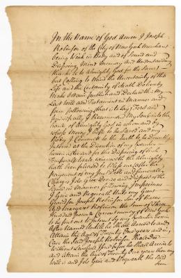 Probated will of Joseph Robinson, 1759