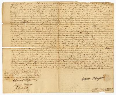 Probated will of Frances Auboyneau, 1760