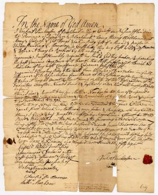 Probated will of Volkert Van Hoosen, 1759