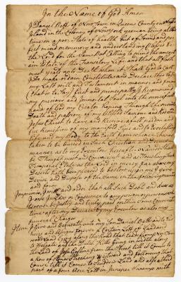 Probated will of Daniel Betts, 1760