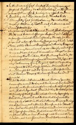 Probated will of Thomas Bayeux, 1760