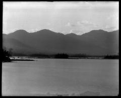 Lake with some small islands and mountains