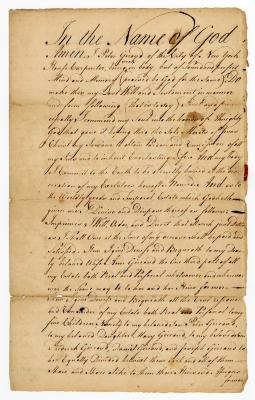 Probated will of Peter Girand, 1760