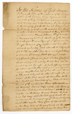 Probated will of Hendrick Ellis, 1760