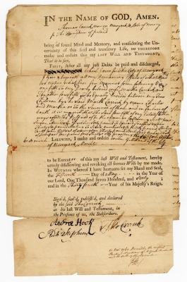 Probated will of Thomas Carrick, 1760