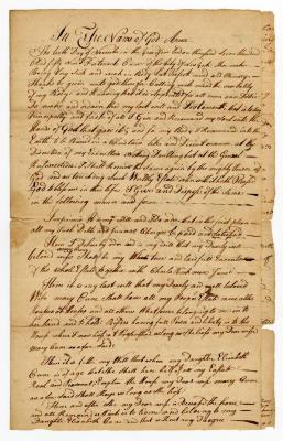 Probated will of Ferdinand Cune, 1760