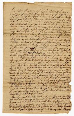 Probated will of Sarah Conkling, 1760