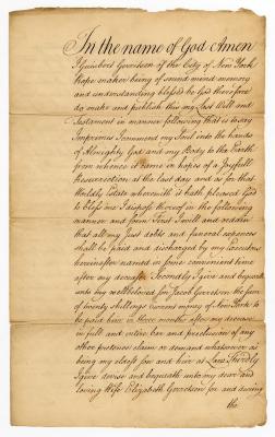 Probated will of Guisbert Gerretsen, 1760