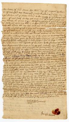 Probated will of Joseph Holmes, 1760
