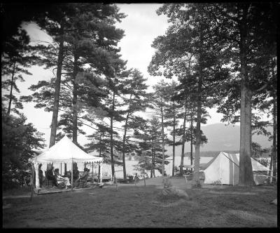 Full camp on Mohican Island, Lake George