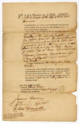Probated will of Robert Mayes, 1760