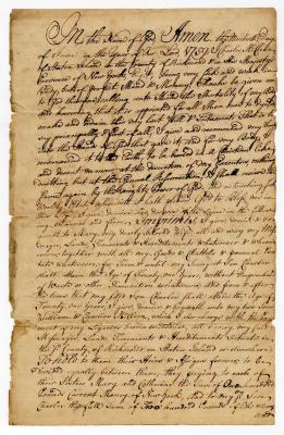 Probated will of Charles McClain, 1760