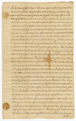 Probated will of Abraham Lynsen, 1760