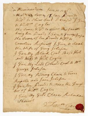 Probated will of Jeremiah Owen, 1760
