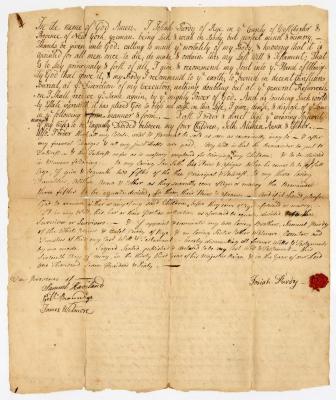 Probated will of Josiah Purdy, 1760